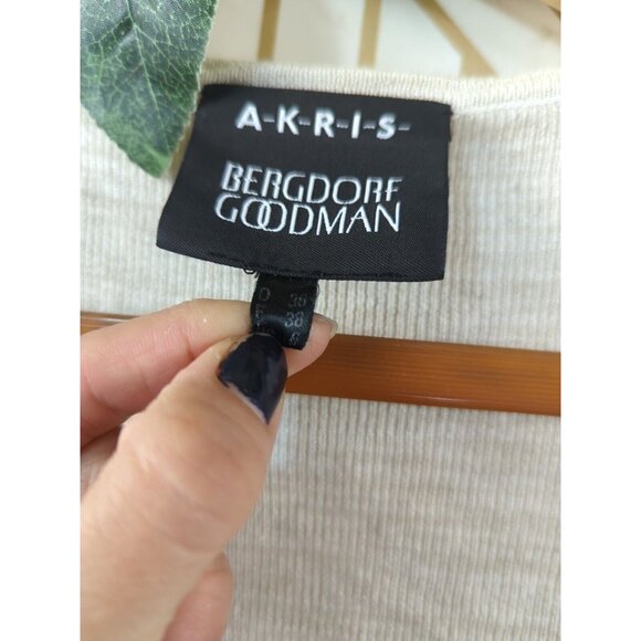 AKRIS for Bergdorf Goodman Women's Ivory Cardigan Open Front Size US G - Picture 7 of 8